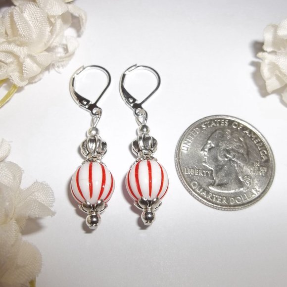 Red & White Earrings Set Jewelry Fashion NWT 6560 - Picture 3 of 10